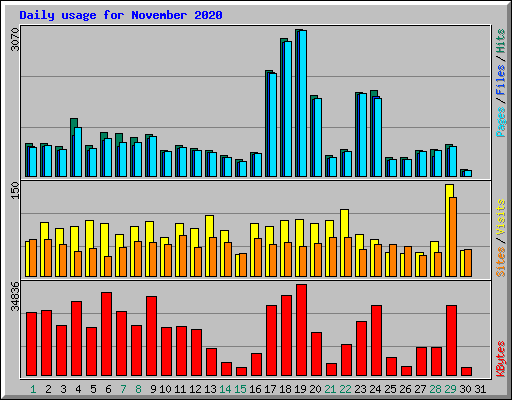 Daily usage for November 2020