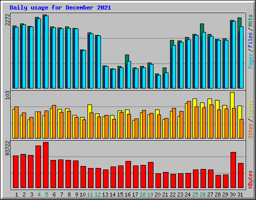 Daily usage for December 2021