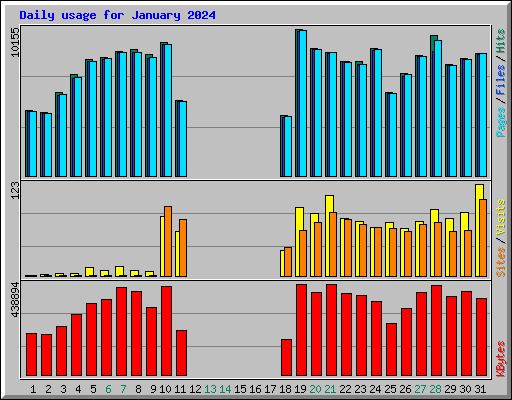 Daily usage for January 2024