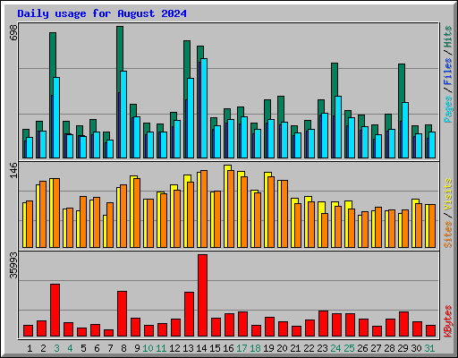 Daily usage for August 2024