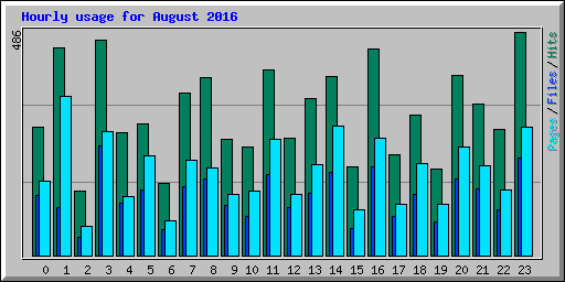 Hourly usage for August 2016