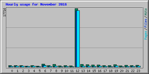 Hourly usage for November 2016