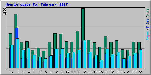 Hourly usage for February 2017