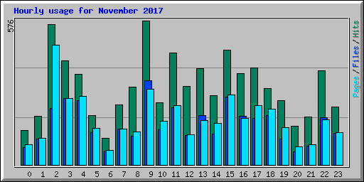 Hourly usage for November 2017