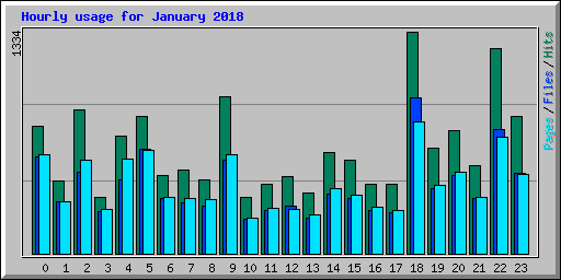 Hourly usage for January 2018