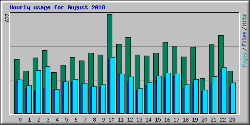 Hourly usage for August 2018