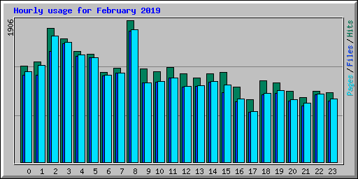 Hourly usage for February 2019