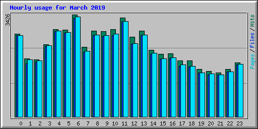 Hourly usage for March 2019