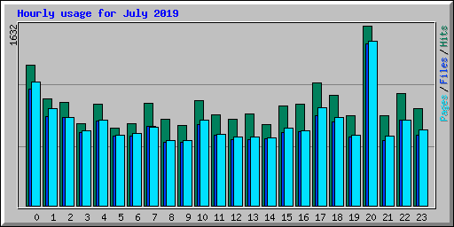 Hourly usage for July 2019