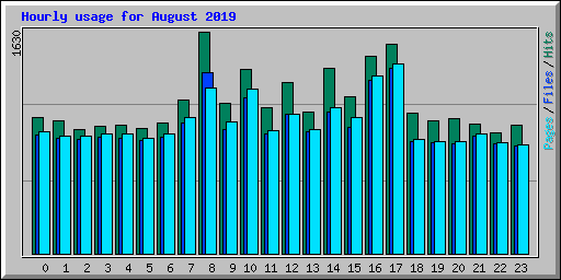 Hourly usage for August 2019