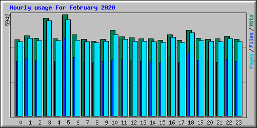 Hourly usage for February 2020