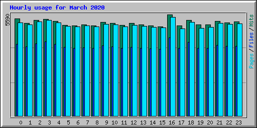 Hourly usage for March 2020