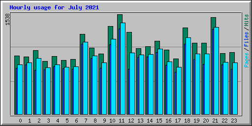 Hourly usage for July 2021