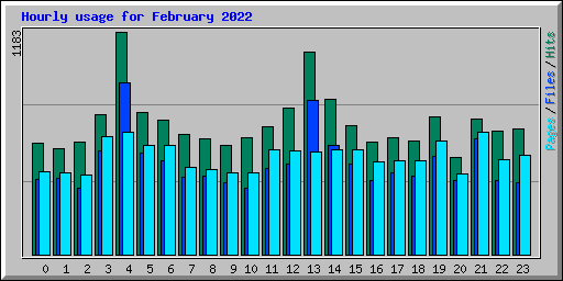 Hourly usage for February 2022