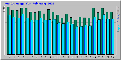 Hourly usage for February 2023