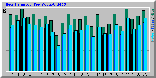 Hourly usage for August 2025